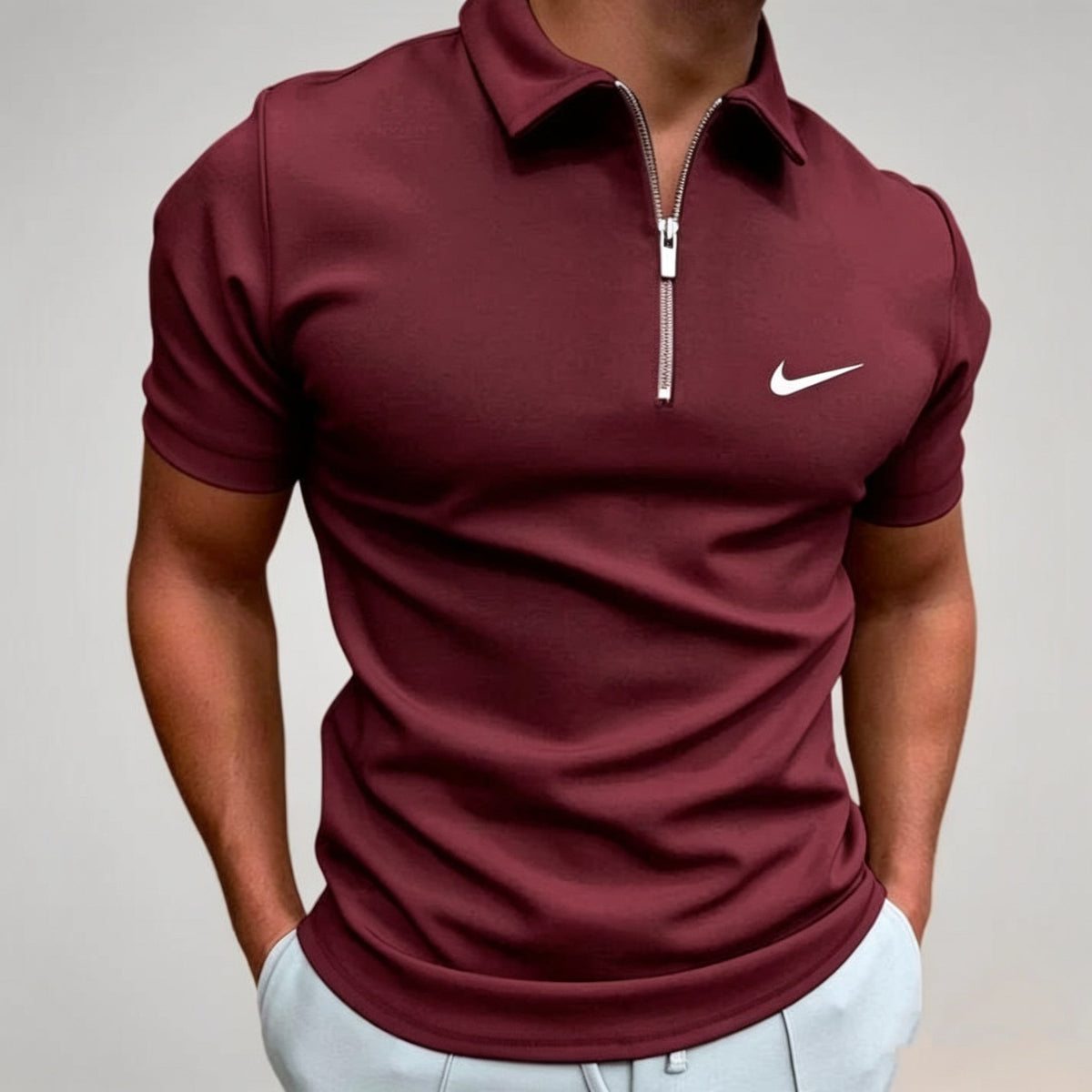Casual Zip-Neck Polo - CLEARANCE PRICE